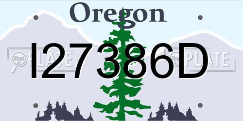 I27386D Oregon License Plate