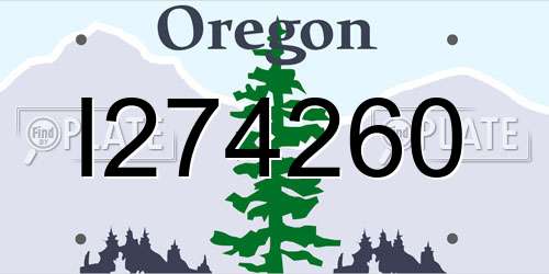 I274260 Oregon License Plate