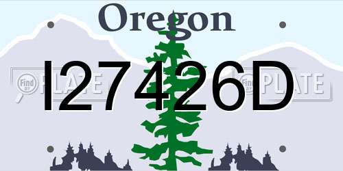 I27426D Oregon License Plate