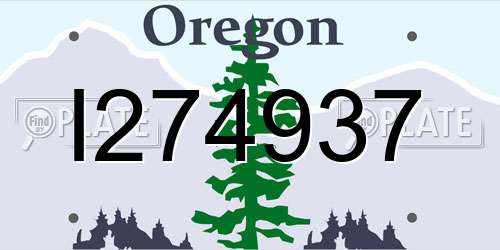 I274937 Oregon License Plate