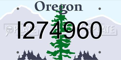 I274960 Oregon License Plate