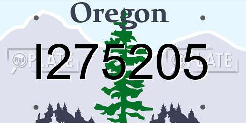 I275205 Oregon License Plate