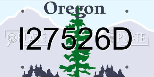 I27526D Oregon License Plate