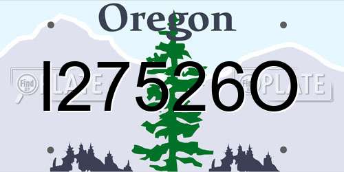 I27526O Oregon License Plate