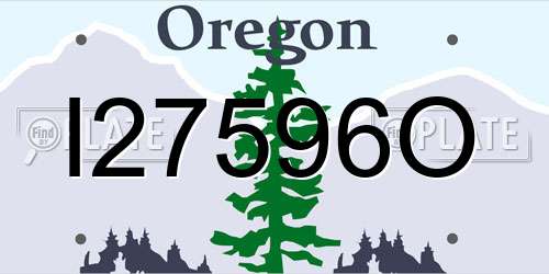 I27596O Oregon License Plate