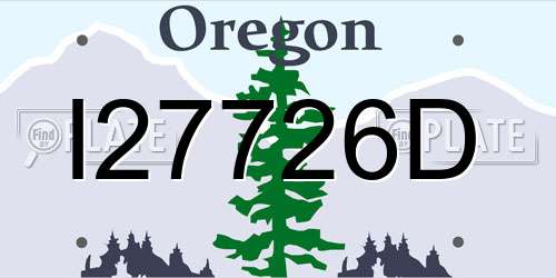 I27726D Oregon License Plate
