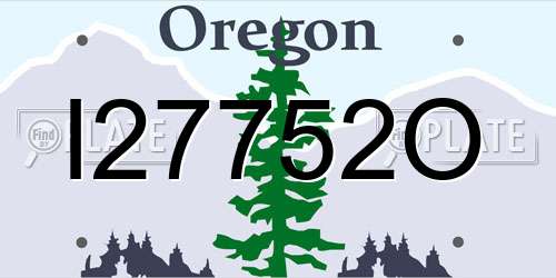 I27752O Oregon License Plate
