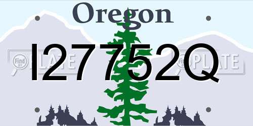 I27752Q Oregon License Plate