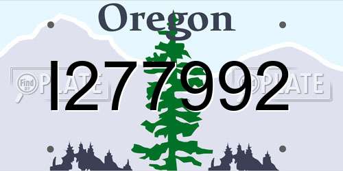 I277992 Oregon License Plate