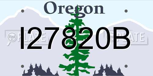 I27820B Oregon License Plate