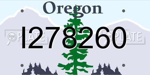 I278260 Oregon License Plate