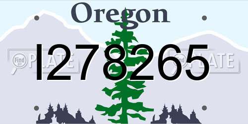 I278265 Oregon License Plate