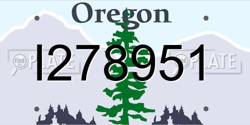 I278951 Oregon License Plate
