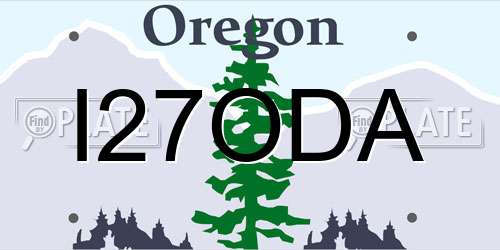 I27ODA Oregon License Plate