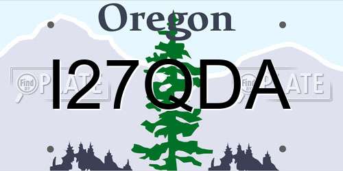 I27QDA Oregon License Plate