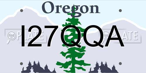 I27QQA Oregon License Plate