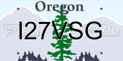 I27VSG Oregon License Plate