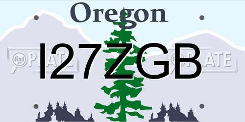 I27ZGB Oregon License Plate