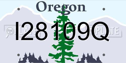 I28109Q Oregon License Plate