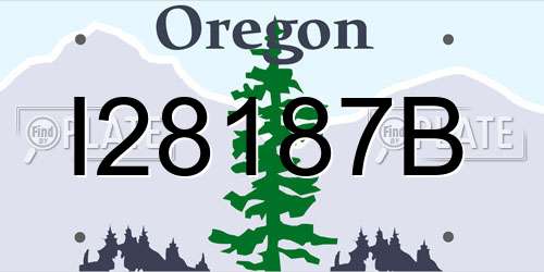 I28187B Oregon License Plate