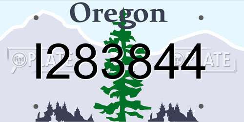 I283844 Oregon License Plate