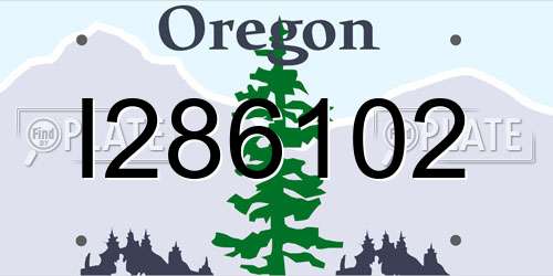 I286102 Oregon License Plate