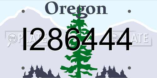 I286444 Oregon License Plate