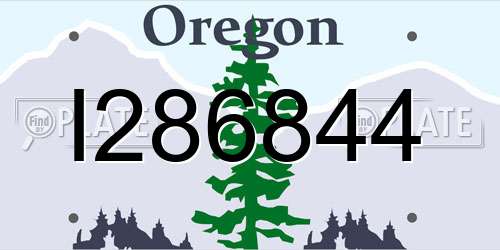 I286844 Oregon License Plate