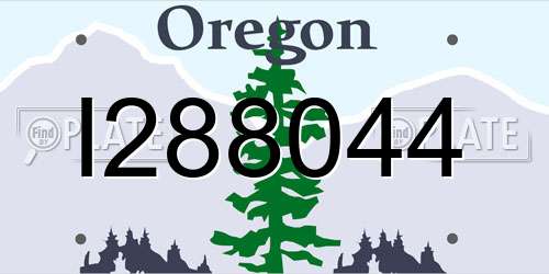 I288044 Oregon License Plate