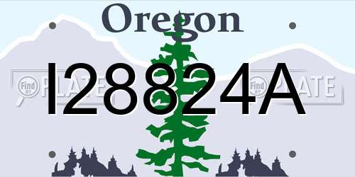 I28824A Oregon License Plate