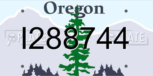 I288744 Oregon License Plate