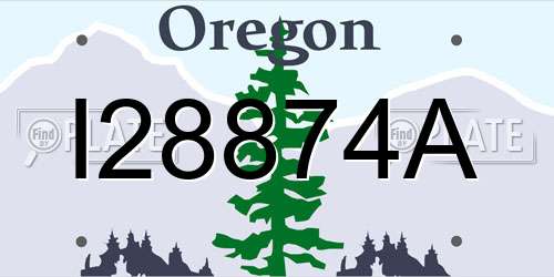 I28874A Oregon License Plate
