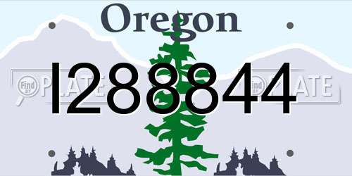 I288844 Oregon License Plate