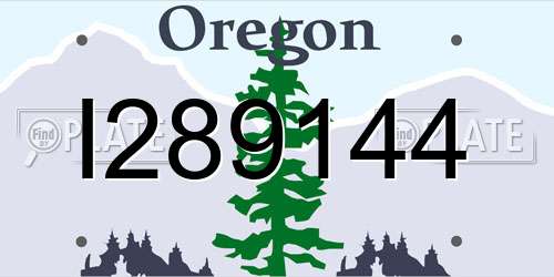 I289144 Oregon License Plate