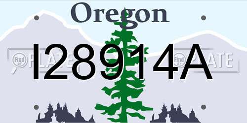 I28914A Oregon License Plate