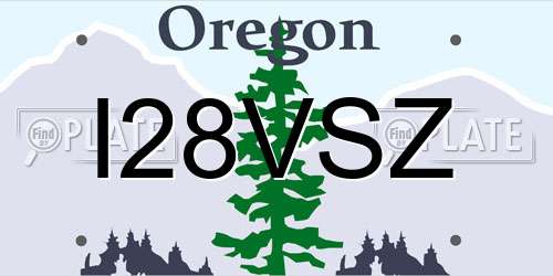 I28VSZ Oregon License Plate