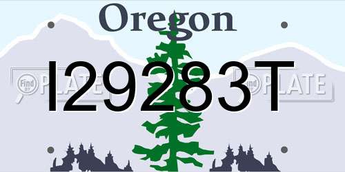 I29283T Oregon License Plate