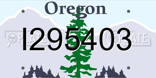 I295403 Oregon License Plate