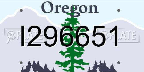 I296651 Oregon License Plate