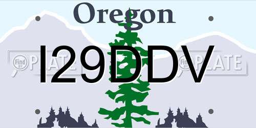 I29DDV Oregon License Plate