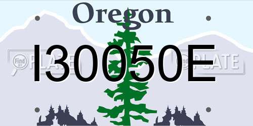I30050E Oregon License Plate