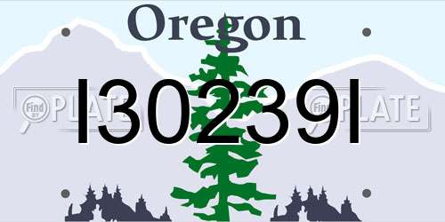 I30239I Oregon License Plate