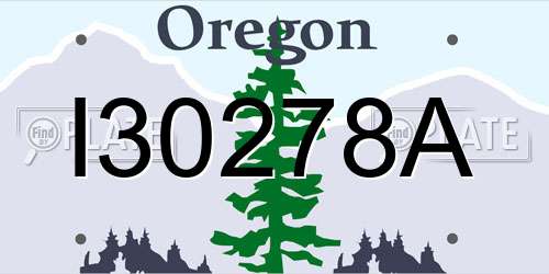 I30278A Oregon License Plate