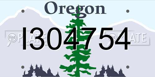 I304754 Oregon License Plate