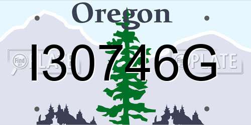 I30746G Oregon License Plate
