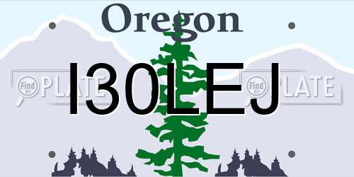 I30LEJ Oregon License Plate