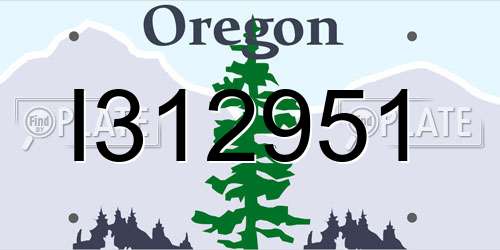 I312951 Oregon License Plate