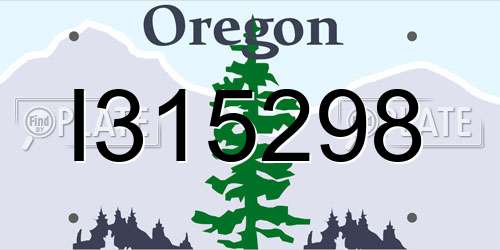 I315298 Oregon License Plate