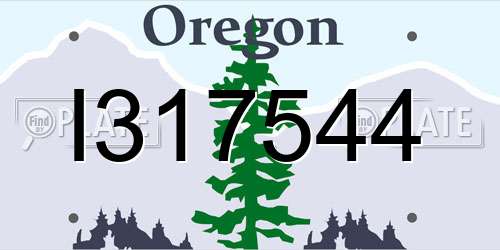 I317544 Oregon License Plate