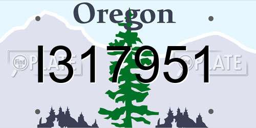 I317951 Oregon License Plate